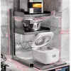 Estante de Almacenamiento para Arrocera Estante para Encimera de Cocina Estante para Microondas Horno Eléctrico Freidora de Aire Estante de Almacenamiento Multifuncional Extraíble