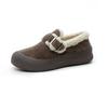 Versão Couro de Vaca Forrado com Lã Sapatos Birkenstock 2025 Outono e Inverno Gorro Sapatos de Algodão Roupa Exterior Feminina Sapatos Peludos Tamanho Grande Sapatos Femininos 41-43