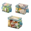 Cesta de Almacenamiento para Juguetes Infantiles Hogareña de Gran Capacidad Bolsón Cubo para Bloques de Construcción de Bebé Bolsa Transparente Sellada para Almacenamiento de Libros Escolares