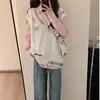 Suéter Blanco de Lazo Nuevo Tendencia Perezoso para Primavera y Otoño 2026, Elegante Top Casual Artístico Holgado Estilo Japonés