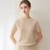 Fio Consinee 100% Caxemira Feminino Gola Redonda Trançado Solto Casual Suéter de Caxemira Versátil Simples Malha