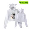 Sudadera con capucha y orejas de gato para mujer, abrigo de otoño con animación periférica de origen transfronterizo