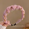 Diadema de Malla para Ballet Primavera y Verano para Mujer, Diseño Esponjoso de Corona Alta, Hace que la Cara Parezca Más Pequeña, Pinza para el Cabello para Lavarse la Cara, Diadema Reversible