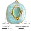 Accesorios de Joyería DIY de Acero Inoxidable Transfronterizos Estilo Retro Colgante Dopamina Colorido con Esmalte en Forma de Corazón con Piedra Ojo de Gato