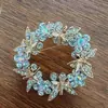 Moda venda quente alta qualidade anel broche borboleta coreano cravejado de diamantes joia para roupa pino casamento corsage colorido atacado