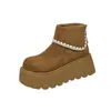 Botas Martin Vintage para Mujer de Altura Pequeña, Novedad Otoño 2026 Botines Blancos Delgados de Suela Gruesa Estilo Birkenstock