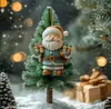 Decoraciones Navideñas Transfronterizas de Año Nuevo Serie Papá Noel Árbol de Navidad Acrílico 2D Colgantes para Coche