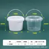Balde Plástico Transparente Espessado Resistente a Altas Temperaturas Grau Alimentício Portátil Selado Balde para Molho Lagosta 5L Balde de Embalagem Transparente com Tampa
