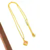 Nuevo Collar Colgante de Trébol de Cuatro Hojas Incrustado con Diamantes Rosas de Diseño Coreano, Collar de Moda, de Alta Gama, Versátil y de Aspecto Dulce