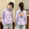 2026 Top de Forro Polar Otoño/Invierno para Niñas Medianas y Grandes Camiseta Elegante de Manga Larga Versátil Prenda Base Moda Cuello Alto Ropa Interior
