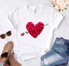 Camiseta de manga corta con estampado de rosas de comercio exterior para amantes de los hombres y mujeres XX0163