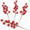 Acessórios de Natal Natal corda de frutas vermelhas imitação flor estacas de videira decorações Acessórios de guirlanda de árvore de Natal 7 cabeça 14 cabeça