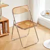 Taburete de Moda, Silla de Maquillaje para Celebridades de Internet, Silla para Fotos, Silla Plegable Portátil para el Hogar, Silla de Comedor de Acrílico, Silla Transparente