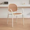 Cadeiras de Plástico com Rattan Nórdico, Cadeiras de Jantar Empilháveis, Cadeiras Modernas com Encosto, Cadeiras Simples de Sala de Jantar e Banquinhos para Apartamentos Pequenos