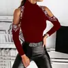 Camisa sexy con hombros descubiertos y diamantes de imitación de color sólido de nueva moda de AliExpress, estación europea #1626