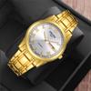 Reloj de pulsera para hombre de moda romana totalmente automático de una sola pieza Joker doble calendario correa de acero impermeable luminoso cuarzo
