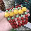 Pulsera Sepa de Xizang Pulsera Sepa Roja Pulsera de Cuentas de Buda Glaseadas Antiguas Artesanías Glaseadas Glaseadas Antiguas para Hombres y Mujeres