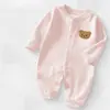Mono Sencillo de Color Sólido para Bebé Otoño Invierno Estilo Coreano para Bebé Pequeño Cubre Pañal Oso Body Suave Transpirable para Bebé