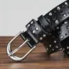 En Stock Nuevo Diseño Hueco Vintage Cinturón de Cuero Genuino para Mujer Versátil Hebilla Única Cinturón Ancho