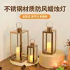 Adornos de Portavelas Estilo Europeo, Linternas de Viento, Linternas de Exterior, Portavelas, Accesorios para Bodas, Cubiertas a Prueba de Viento para Velas, Lámparas de Mantequilla de Acero Inoxidable