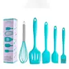 Conjunto de Ferramentas de Cozinha para Assar de Silicone com Manchas Conjunto de Utensílios de Cozinha Antiaderentes de Cinco Peças Raspador Conjunto Completo de Cinco Peças