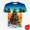 Camiseta Linda con Patrón Navideño de Papá Noel Impresión 3D Camiseta de Navidad Camiseta Superior Camisa para Hombre y Mujer