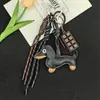 Colgante de Perro Dachshund en Stock, Lindo Colgante de Bolso para Cachorro de Cuero Estilo Ruth, Llavero de Pareja, Decoración para Coche
