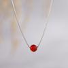 Collar de plata de ley S925 con ágata roja natural y oro verde, piedra Tianhe Caibao, diseño de nicho para mujer, colgante de cuentas redondas tricolores