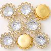 Acessórios de joias de diamante com costura manual DIY de flor de girassol redonda de 16 mm, placa de flor de dupla camada, coração de diamante, laço, item popular internacional