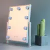 Espejo de escritorio de maquillaje con 9 LEDs estilo europeo y americano espejo con bombilla espejo de Hollywood más vendido nuevo lanzamiento