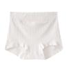 Calcinha boxer de algodão cru 7A, sem estampa e tingimento, não fluorescente, perna reta, fundo de algodão, cintura alta, levanta bumbum, contrai barriga, afina a barriga