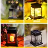 Farolillos Pequeños de Palacio Alimentados por Energía Solar Transfronterizos, Farolillos de Viento Pequeños LED, Luces de Jardín, Luces de Noche Pequeñas, Luces Colgantes Impermeables, Farolillos de Velas Simuladas