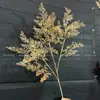 Flores de Nochevieja, Flores Artificiales Doradas, Eucalipto Dorado, Hortensia, Abanico Dorado, Hojas de Ginkgo, Cubo de la Fortuna, Arreglo Floral, Hojas, Flores de Plástico
