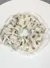 Elástico de Cabelo Scrunchie Listrado com Renda Estilo Coreano para Mulheres, Acessório de Cabelo Suave e Elegante, Elástico de Cabelo Scrunchie Estilo Coreano