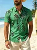 Camisa de manga corta transfronteriza, camisa hawaiana de playa para hombre con estampado casual europeo y americano para verano