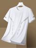 Camiseta de seda gelada masculina, secagem rápida, respirável, esportiva, manga curta, fina, meia manga, verão, solta, manga curta, malha, roupa com sensação de gelo