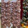 Laço de Natal para fabricante 5,5cm12 laços vermelhos dourado e prateado tecido vermelho pingente de decoração para árvore de Natal