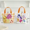 Nueva Bolsa de Lona Estilo Dibujo Animado Linda Gatito Bolso de Mano para Estudiante Versátil de Verano Ropa de Trabajo Bolsa de Gran Capacidad