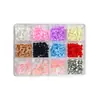 Set de 12 Piezas de Flor de Cinco Pétalos Empacado en Caja Corazón de Perla Mariposa Cinta Accesorios de Uñas de Resina Venta Caliente Transfronteriza al por Mayor