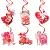 Suministros para fiesta temática de San Valentín transfronterizos, banderines de panal en espiral, artículos decorativos
