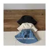 Novo Chapéu de Pescador em Sarja Lavada Estilo Primavera Infantil, Versátil para Meninos e Meninas, Letras Bordadas, Chapéu de Sol Bucket Versátil