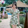 Traje de Baño para Parejas Conservador Falda Delgada Traje de Baño para Mujer Pantalones de Playa para Hombre Traje de Baño para Parejas de Vacaciones Transfronterizo