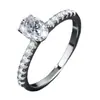 Anillo de Boda para Mujer de Plata S925 Huevo de Paloma Lujo Accesible Moda Anillo de Diamante Forma de Huevo de Paloma Anillo de Moissanita de 1 Quilate Fabricante