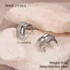 Moda Transfronteriza Europea y Americana Temperamento Pendientes de Acero Inoxidable en Forma de Corazón Pendientes de Diamantes de Lujo Ligero Femeninos Pendientes al por Mayor