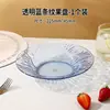 Venta Caliente Transfronteriza Plato de PET Lujo Ligero Hogar Plato de Frutas Hogar Snacks Transparente Placa de Cristal Grado Alimenticio Al Por Mayor