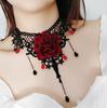 Collar Diablo Lolita Gótico para Mujer Vintage Rosa Cadena Clavícula Gargantilla Cadena para el Cuello Cadena para el Cuello Collar
