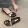 2026 Elegantes Zapatos Mary Jane Retro de Suela Blanda para Mujer, Bailarinas de Primavera con Punta Redonda, Estilo Francés, Diseño Poco Profundo y Simple