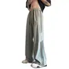 Pantalones de Seda Helada de Secado Rápido a Rayas para Hombre, Verano, Finos, Holgados, Pierna Ancha, Pantalones Deportivos para Chicos, Pantalones Casuales para Jóvenes