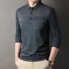 Camisas Finas de Primavera e Outono para o Pai, Camisetas Soltas de Manga Longa para Homens de Meia-Idade e Idosos, Camisas Básicas de Primavera e Outono para Homens de Meia-Idade