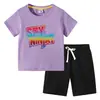 Camiseta para Niños 2026 Verano Nuevo Comercio Exterior Ropa para Niños Ins Estilo Coreano Algodón Manga Corta y Pantalones Cortos para Niños Conjunto de Dos Piezas